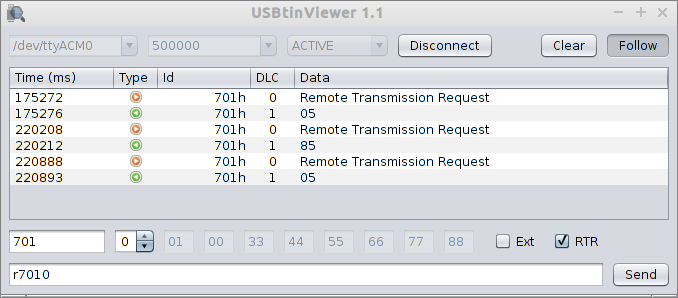 CANopen request state